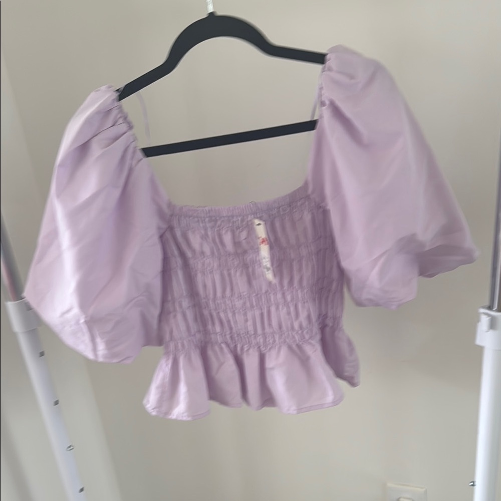 Lavender Puff Sleeve Top